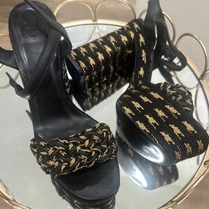 Black and Gold Women's Heels